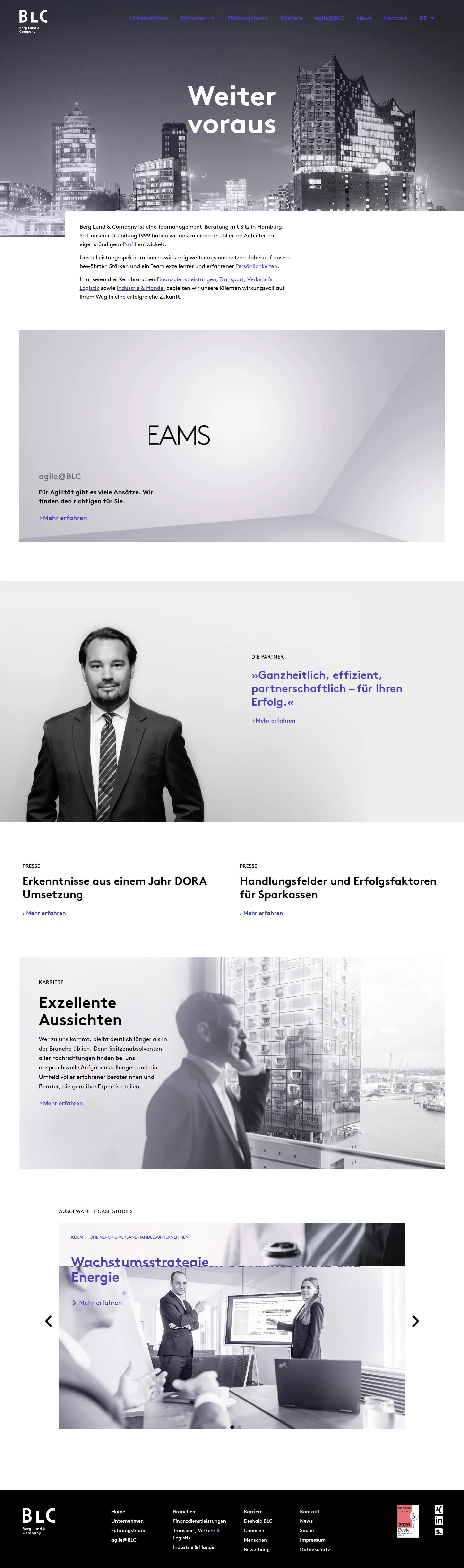 Berg & Lund website identity rollout