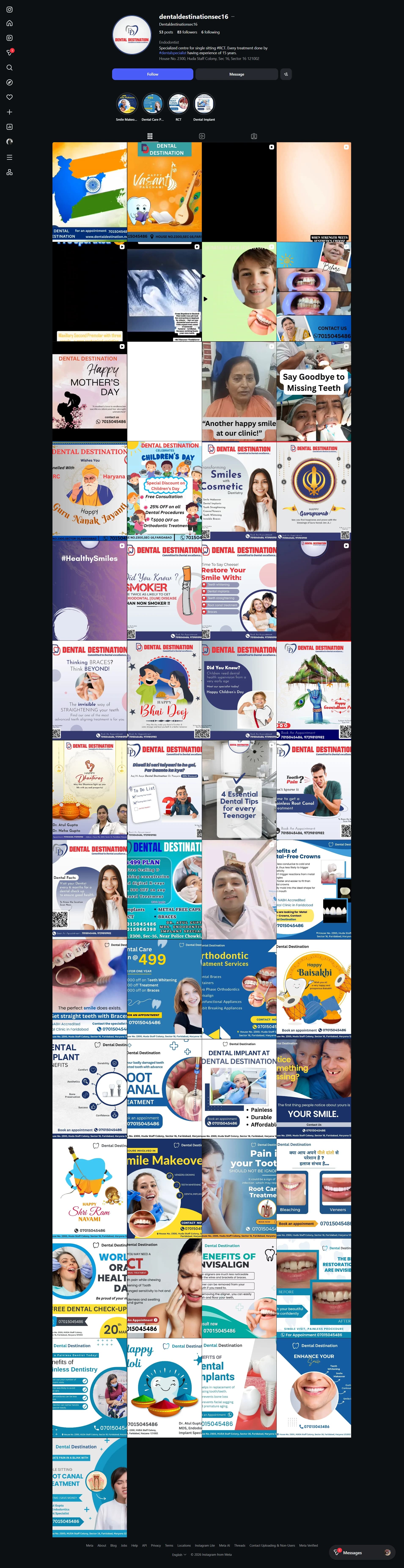 Dental Destination profile refresh improved service credibility and local trust signals