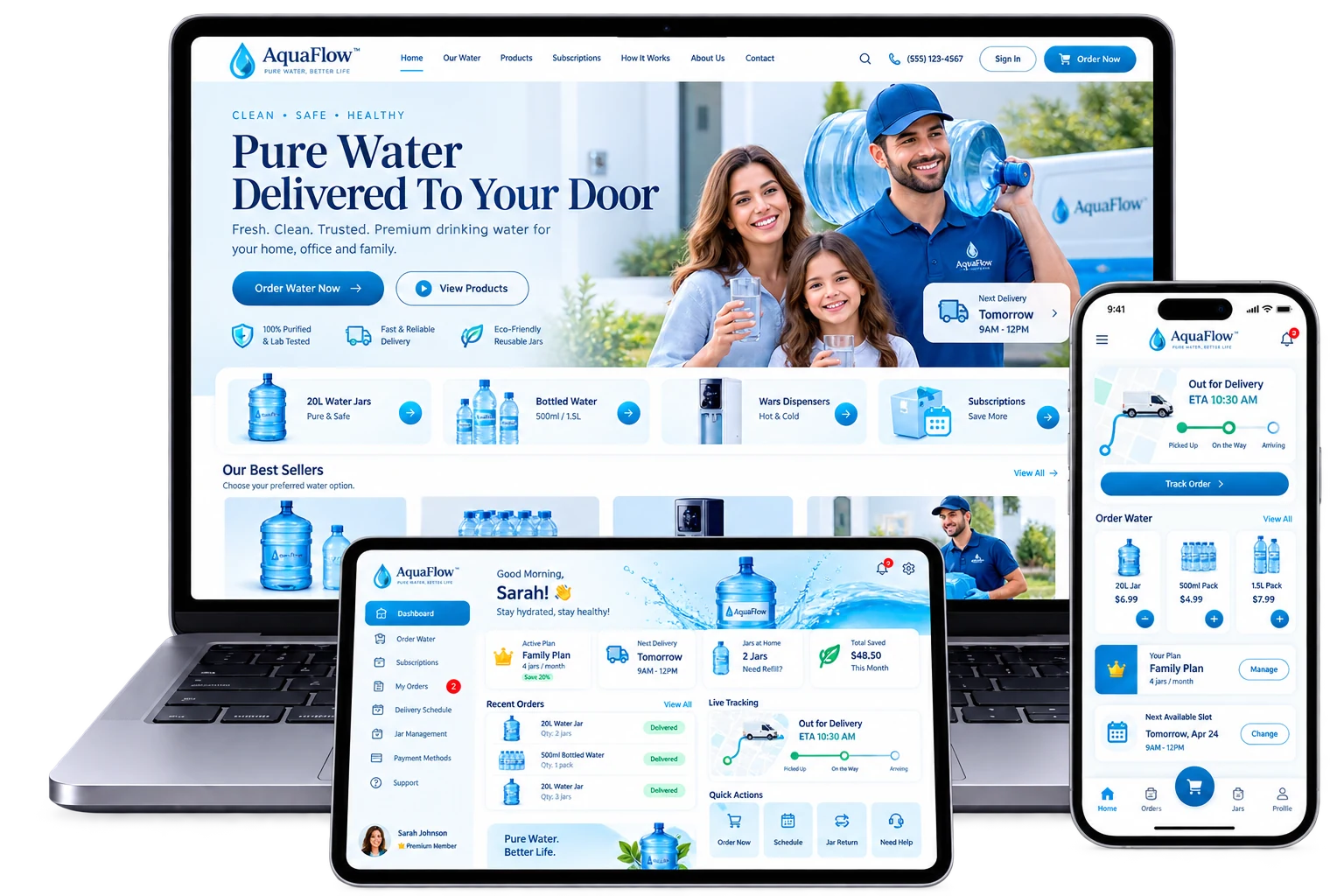 AquaFlow Water Delivery Website project showcase