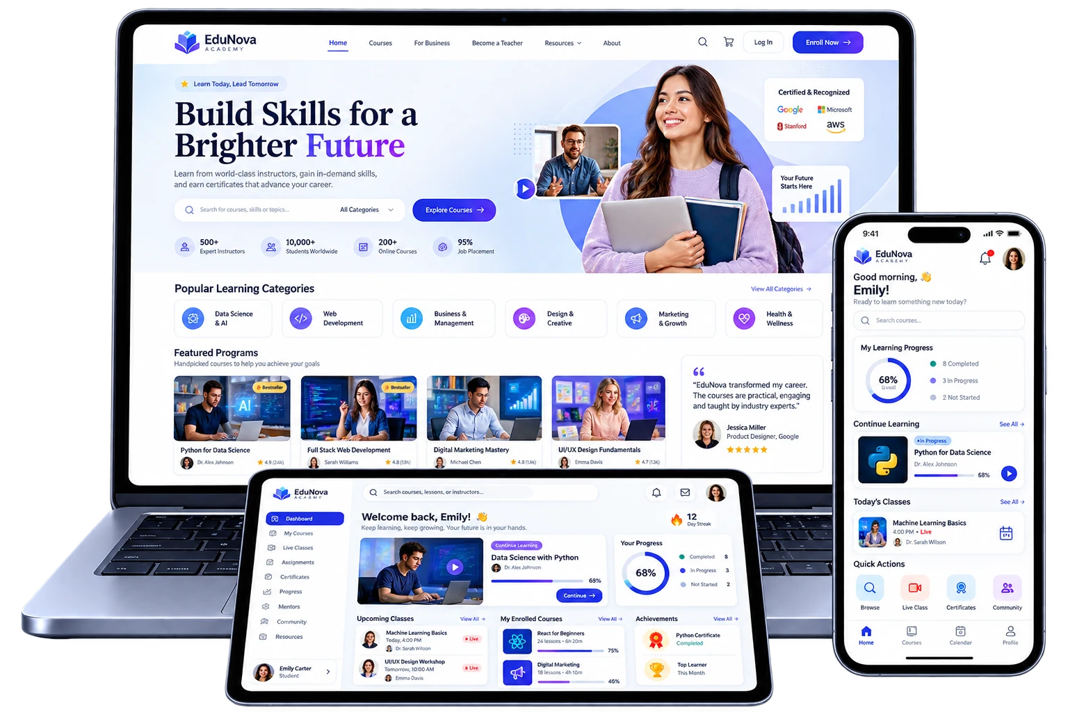 EduNova Online Learning Platform project showcase