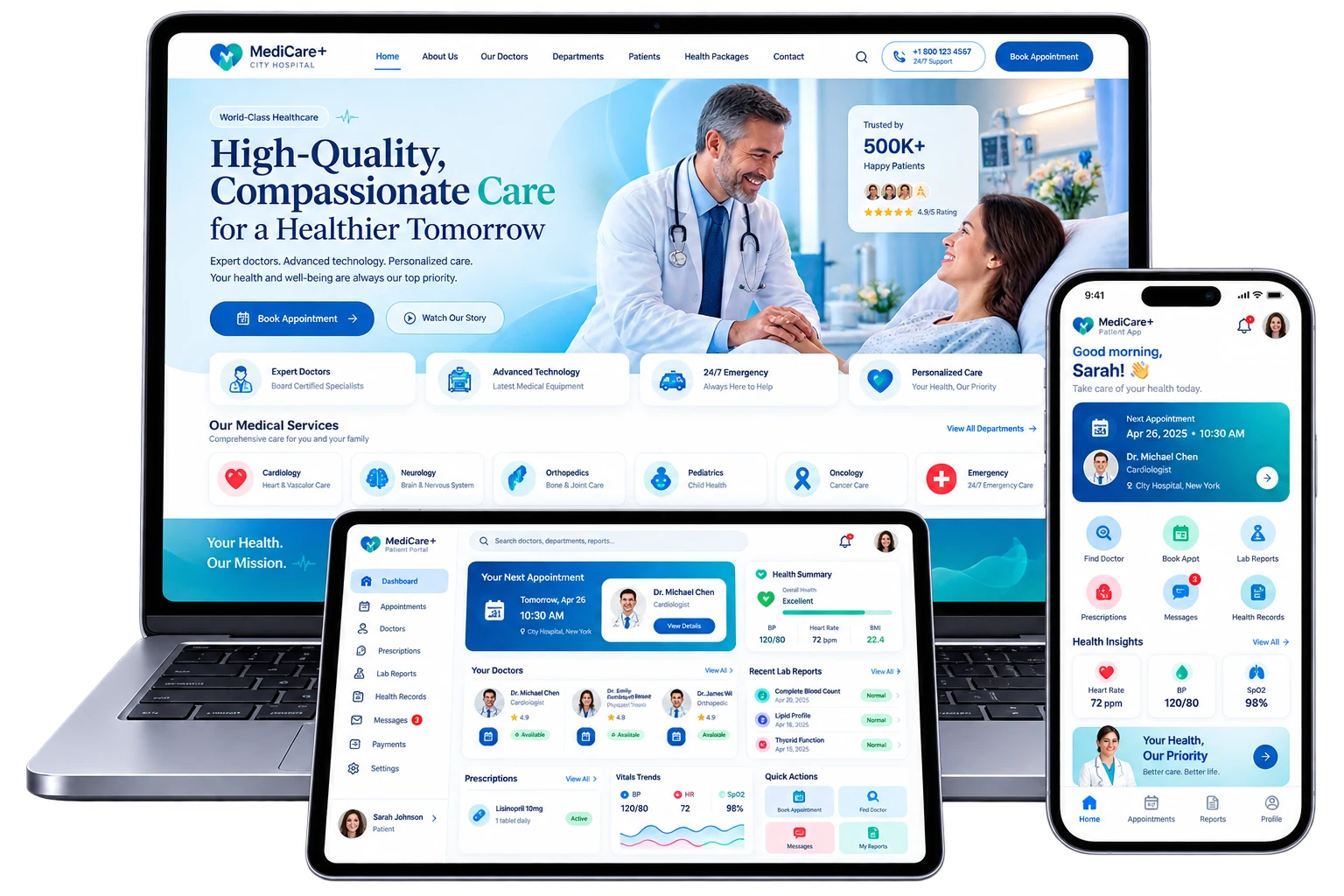 MediCare+ Hospital Platform project showcase