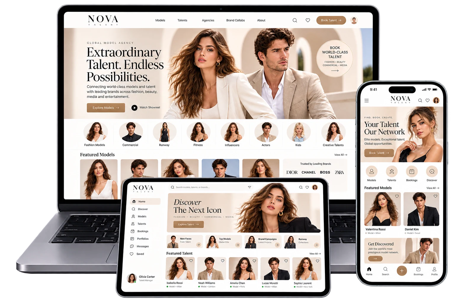 Nova Talent & Models Platform project showcase