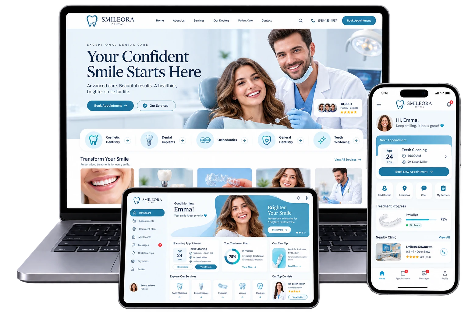 Smileora Dental Care Platform project showcase