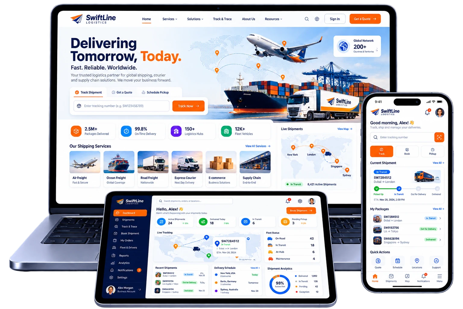 SwiftLine Logistics Platform project showcase