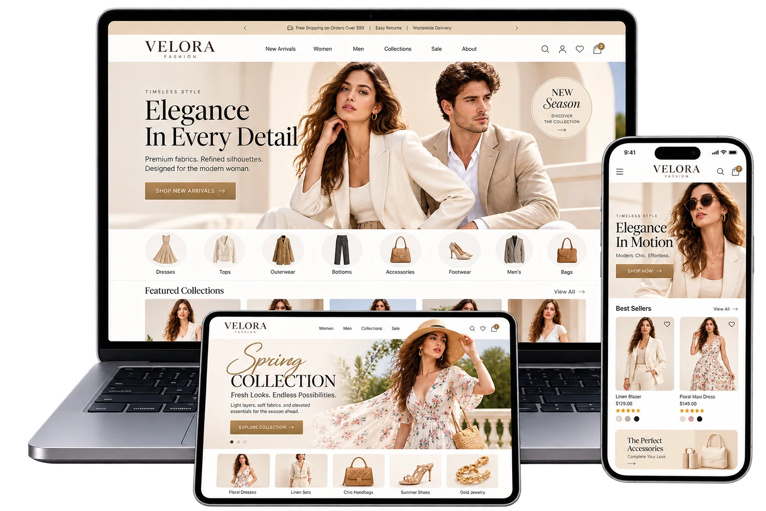 Velora Fashion Ecommerce Website project showcase