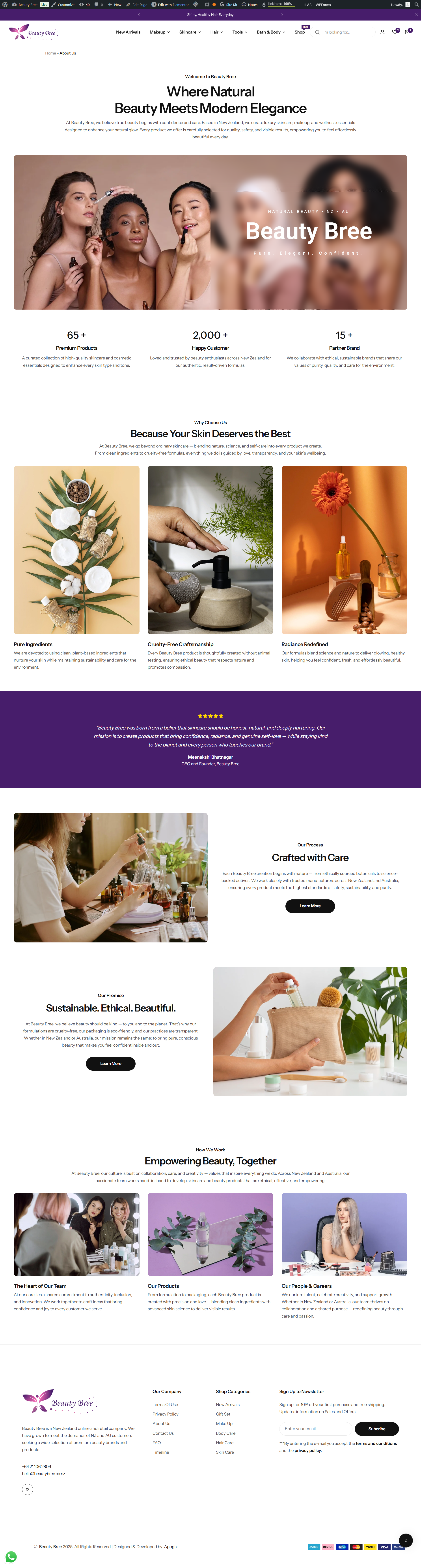 About Page & Brand Story