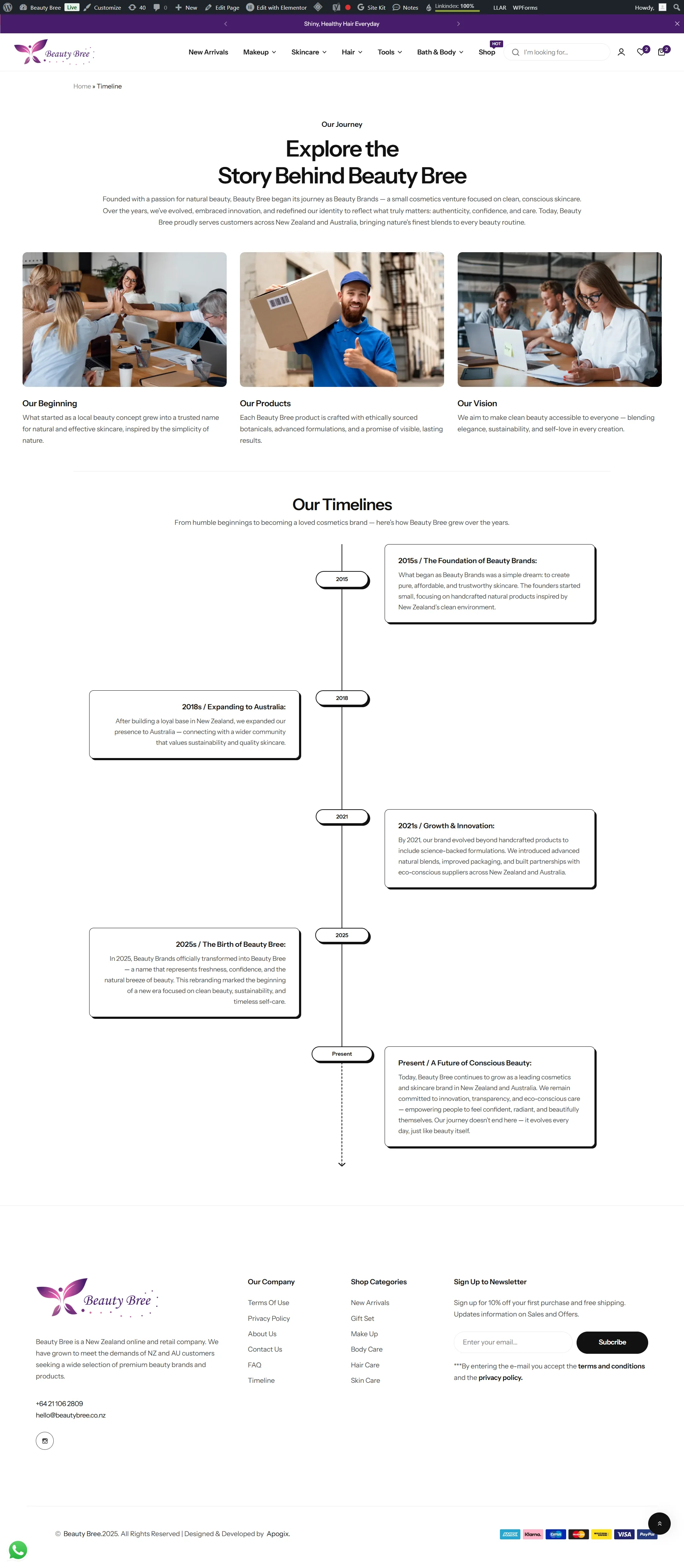 Brand Timeline & Trust Narrative