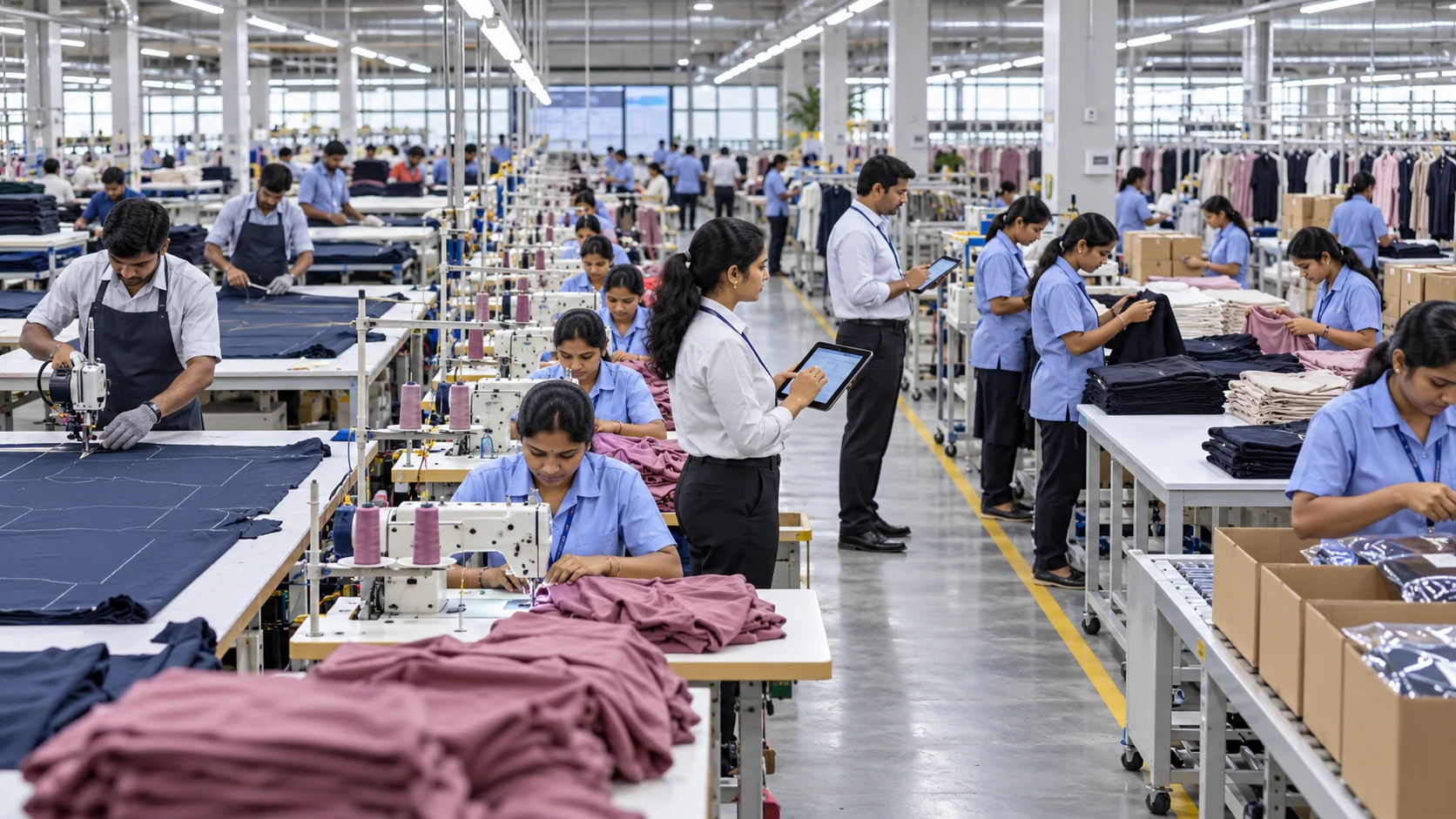 Apparel Export ERP & Automation Apparel Screen Production Floor