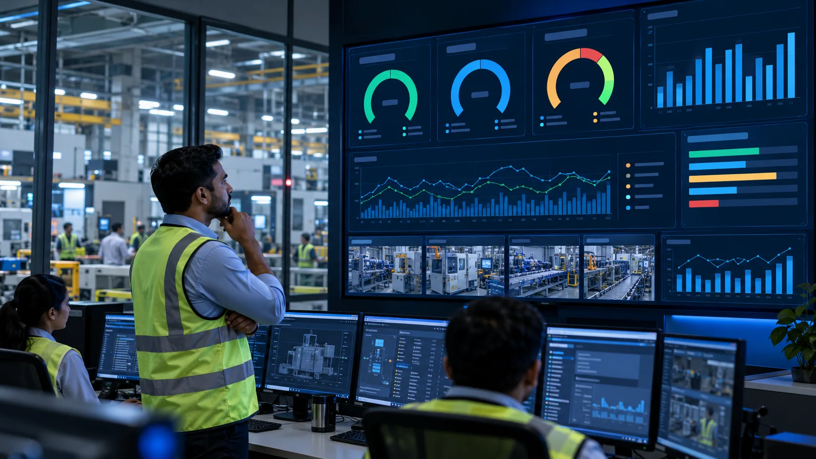 Smart Factory Digitization Platform Smart Factory Screen Oee Control Room