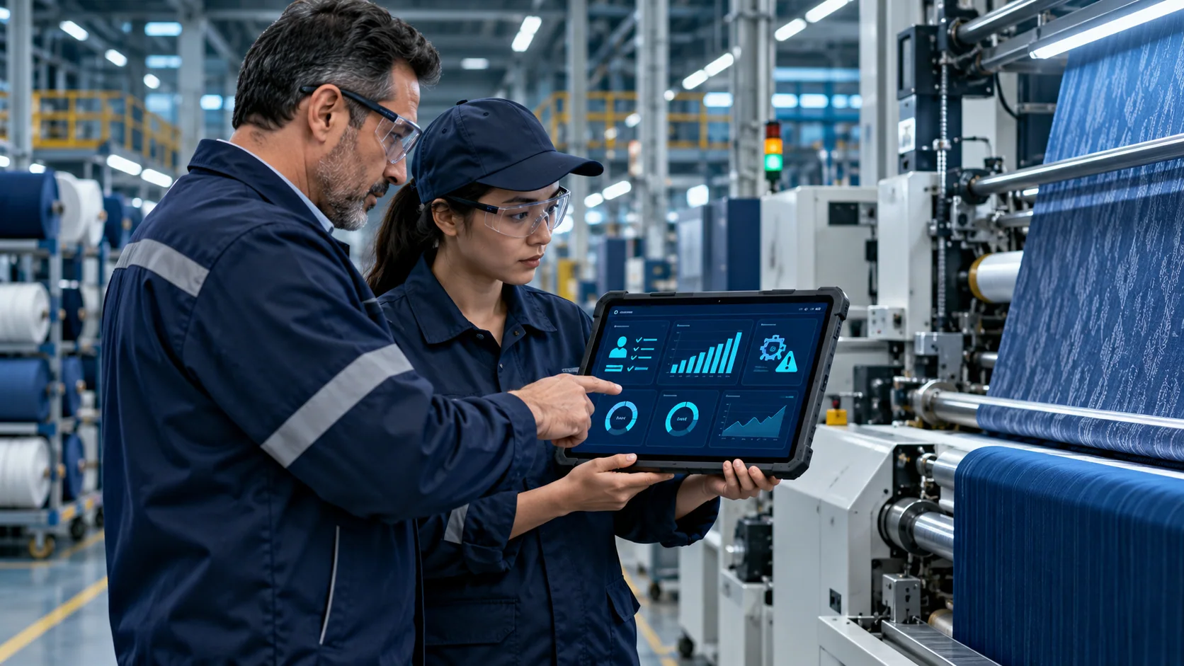 Textile Smart Factory Monitoring Textile Screen Operator Escalation