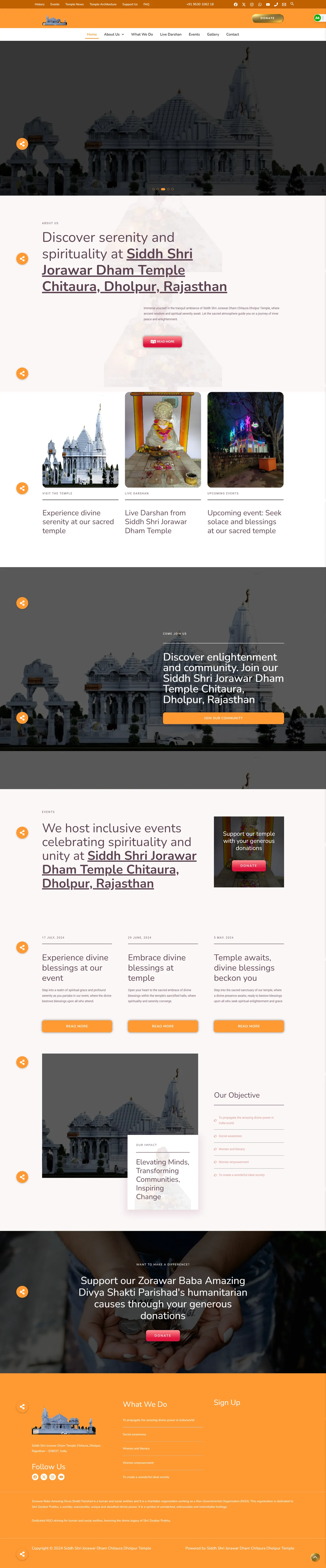 Shri Siddh Jorawar Dham Temple Website project showcase