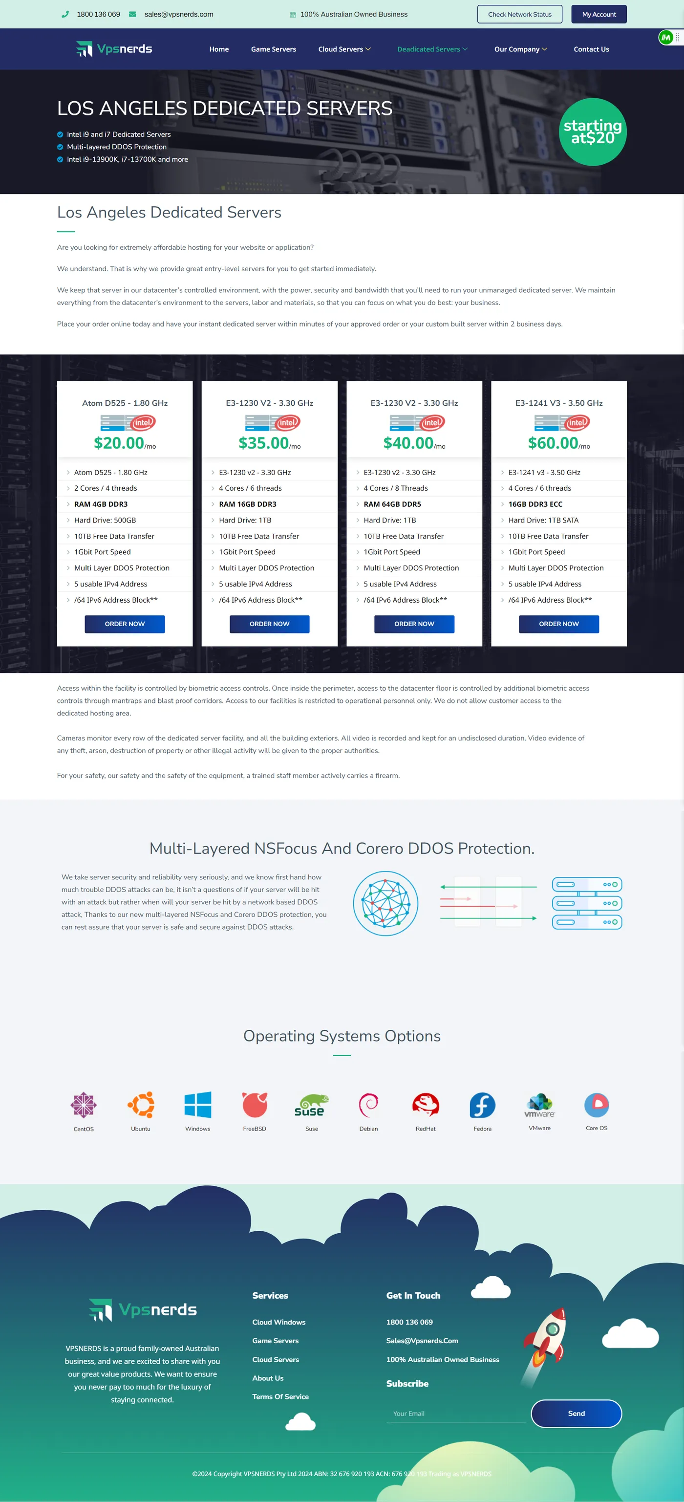 VPS Nerds Hosting Platform Screencapture Vpsnerds Deadicated Los Angeles Servers 2024 06 12 00 01 48