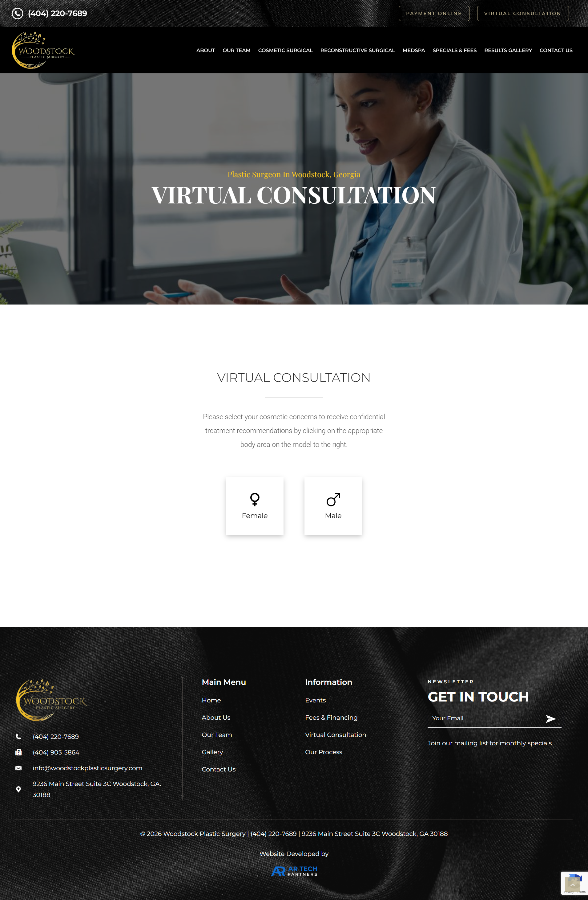 Woodstock Plastic Surgery form screen 1