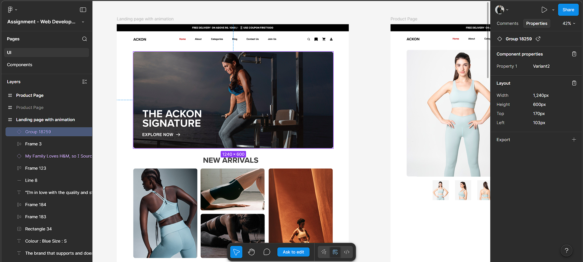 Gym Womens Landing Page